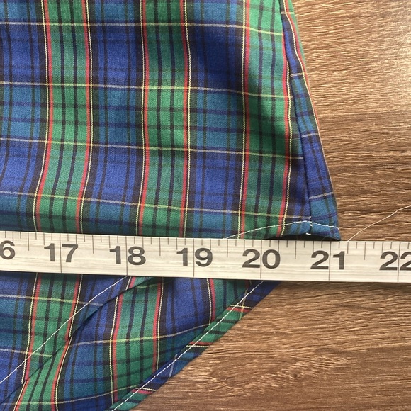 Vintage Mens Blue Green Plaid Western Ruddock Small Button Down - Picture 7 of 8